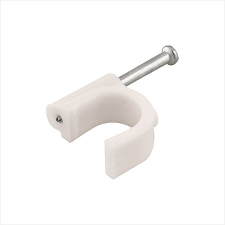 Grampo para fios 6,0 mm² redondo branco c/ 100 peças - Vonder
