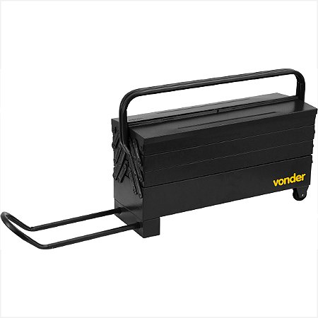 Caixa metálica sanfonada com roda e 7 gavetas 60 x 19 x 24 cm Vonder
