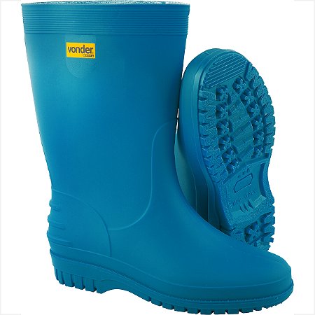 Bota de PVC azul com forro 34/35 - Vonder