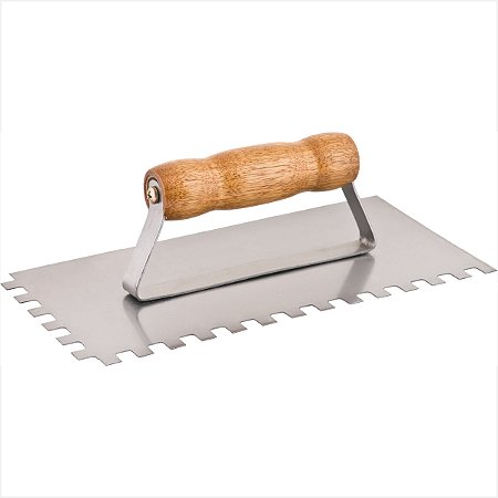 Desempenadeira de aço dentada fechada 255 x 120 mm - Vonder