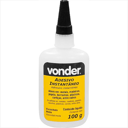 Adesivo instantâneo cianoacrilato industrial 100 g - Vonder