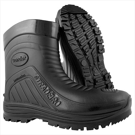 Bota de PVC preta cano médio sem forro 42 Stradeiro - Vonder