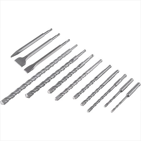 Kit brocas ponteiro e talhadeiras tipo SDS PLUS 12 peças Vonder