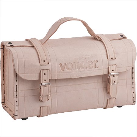 Maleta de couro 330 mm x 170 mm x 110 mm marrom - Vonder