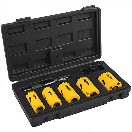 Kit serras copo bimetal em aço rápido 7 peças SCV 400 - Vonder