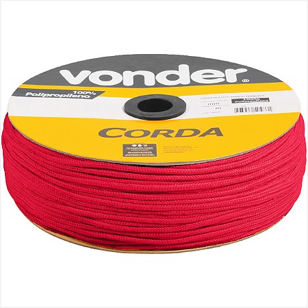 Corda multifilamento trançada 4mm x 360 m vermelha - Vonder