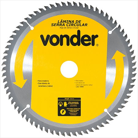 Lâmina de serra circular metal duro/vídea 450x30 mm 60 dentes Vonder