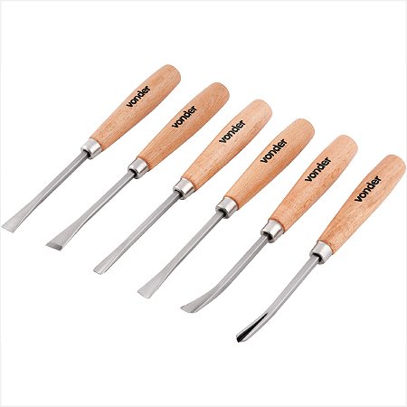 Kit de formões para escultura com 6 peças - Vonder