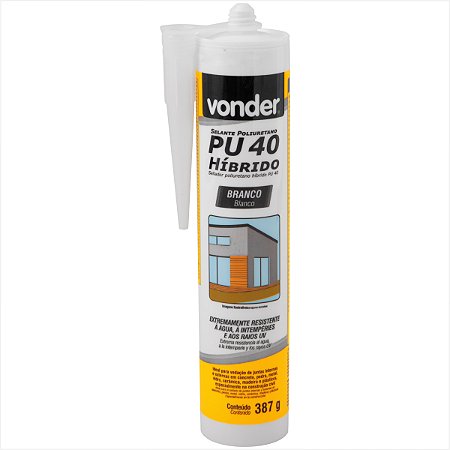 Selante de poliuretano híbrido PU 40 branco 387 g - Vonder