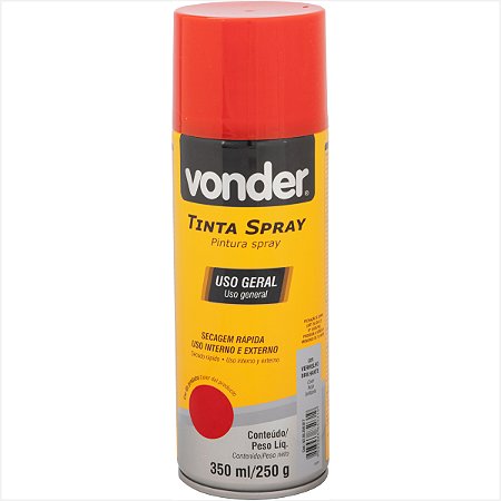 Tinta em spray vermelha 350 ml/250 g - Vonder