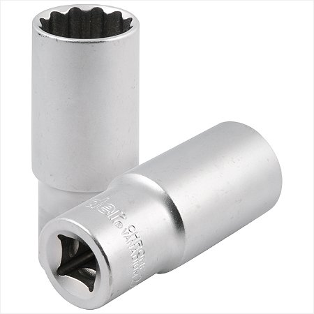 Soquete estriado longo com encaixe de 1/2" 24 mm - Vonder