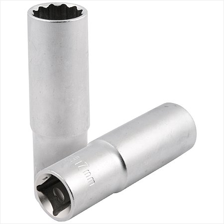 Soquete estriado longo com encaixe de 1/2" 17 mm - Vonder