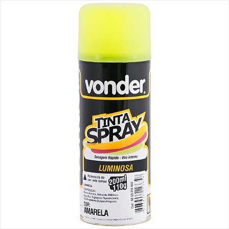 Tinta em spray luminosa amarelo limão com 200 ml - Vonder