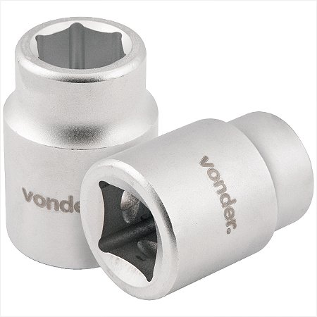 Soquete sextavado 3/4" x 1.7/16" em aço cromo vanádio - Vonder