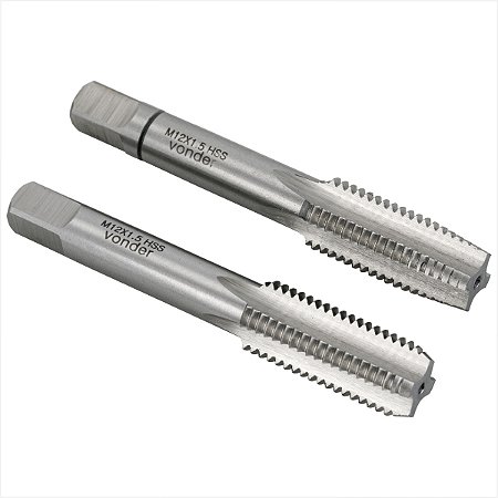 Macho manual de aço rápido M12 x 1,50 mm MB com 2 peças Vonder