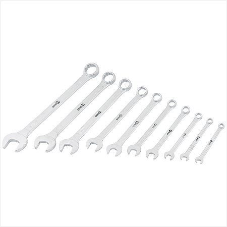 Kit chaves combinadas 6 mm a 22 mm aço carbono 10 peças - NOVE54