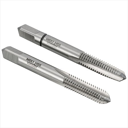 Macho manual de aço rápido M6 x 1,00 mm rosca MA 2 peças Vonder