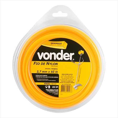 Fio de nylon 2,7 mm x 50 m quadrado - Vonder
