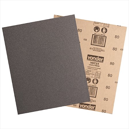 Lixa d'água LDV 0023 grão 80 com 100 folhas - Vonder