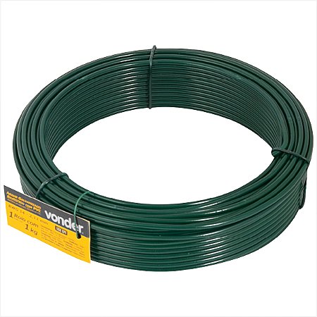 Arame revestido com PVC verde BWG 14 1 kg - Vonder