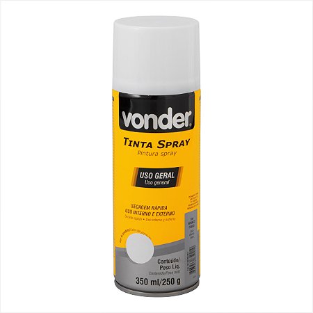 Tinta em spray branco fosco 350 ml/250 g - Vonder