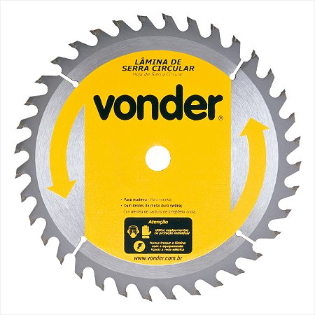 Lâmina serra circular com 36 dentes de metal duro/vídea 185 mm x 16 mm Vonder