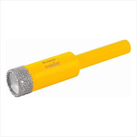 Serra copo diamantada 16 mm refrigerada com haste - Vonder
