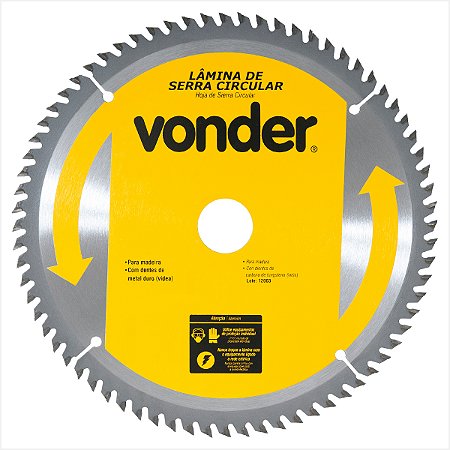 Lâmina serra circular com 60 dentes de metal duro/vídea 185 x 20 mm Vonder