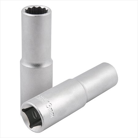 Soquete estriado longo com encaixe de 1/2" 13 mm - Vonder