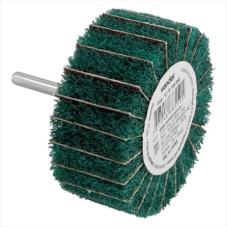 Roda com haste para remoção e acabamento 80 mm x 35 mm grão 180 Vonder