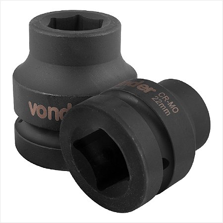 Soquete sextavado de impacto encaixe de 1" x 22,0 mm - Vonder