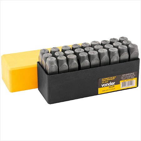 Alfabeto/punção de aço para gravação 8 mm - Vonder Plus