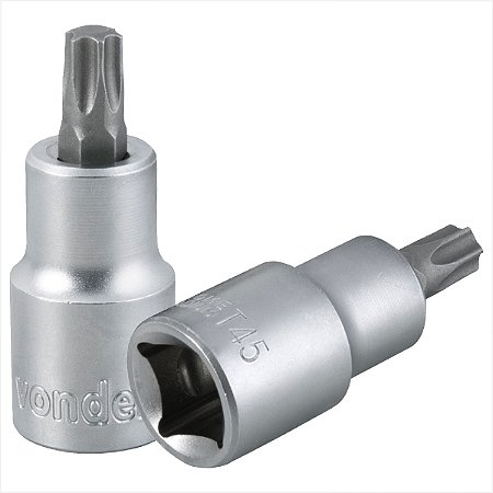 Soquete hexalobular macho T-45 encaixe 1/2" - Vonder