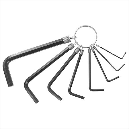 Kit de chaves hexagonais curta c/ argola 1,5 mm a 8,0 mm 8 peças Vonder