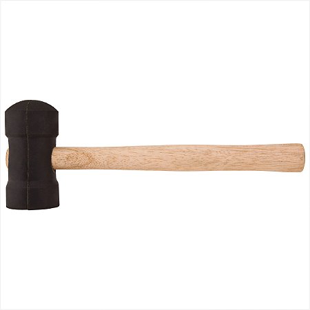 Martelo de borracha 60 mm cabo em madeira preto - Vonder