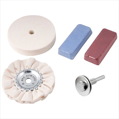 Kit de rodas de feltro e pano para polimento com pasta - Vonder