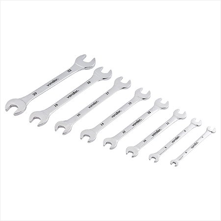 Kit de chaves fixas 6 mm a 22 mm cromadas - Vonder