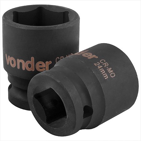Soquete sextavado de impacto encaixe de 1/2" x 24,0 mm - Vonder
