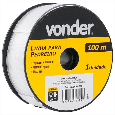 Linha para pedreiro lisa 0,8 mm x 100 m - Vonder