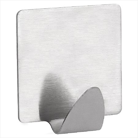Gancho adesivo quadrado em inox com 2 peças - Vonder