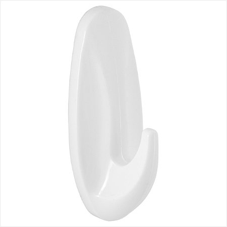 Gancho plástico adesivo branco com 3 peças - Vonder