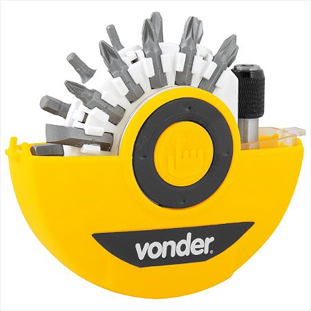 Kit de bits/ponteiras com 26 peças encaixe sextavado de 1/4" - Vonder