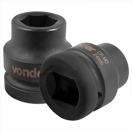 Soquete sextavado de impacto encaixe de 1" x 24,0 mm - Vonder
