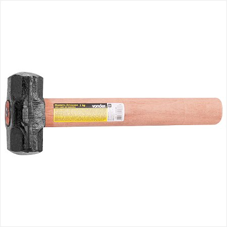 Marreta oitavada 1,0 kg com cabo de madeira - Vonder