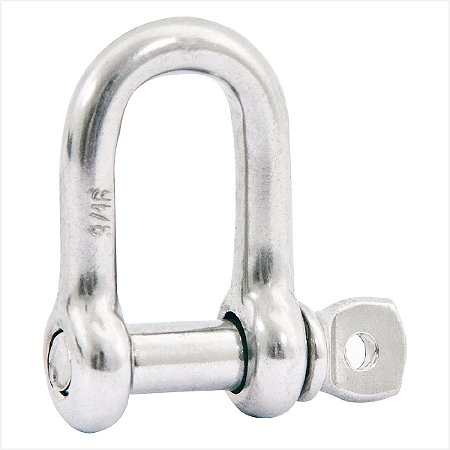Manilha reta para cabo de aço 1/4" aço inox - Vonder