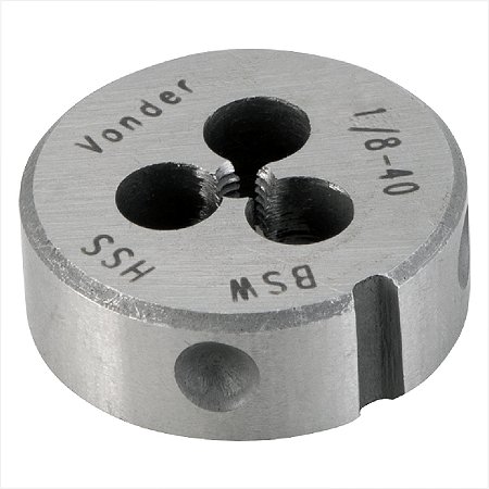 Cossinete de aço rápido 1/8" BSW externo 1" - Vonder