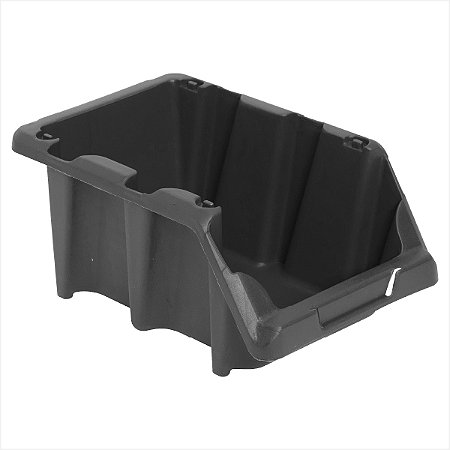 Gaveteiro plástico nº 5 preto 12 x 15 x 26 cm modelo prático 3 peças - Vonder