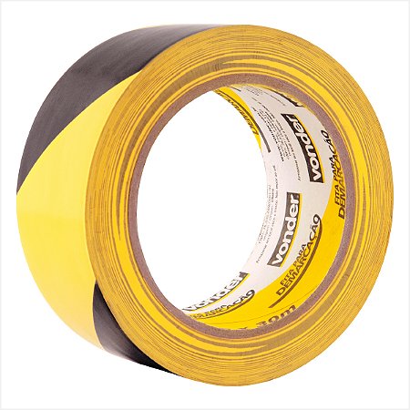 Fita adesiva para demarcação 48 mm x 30 m zebrada - Vonder