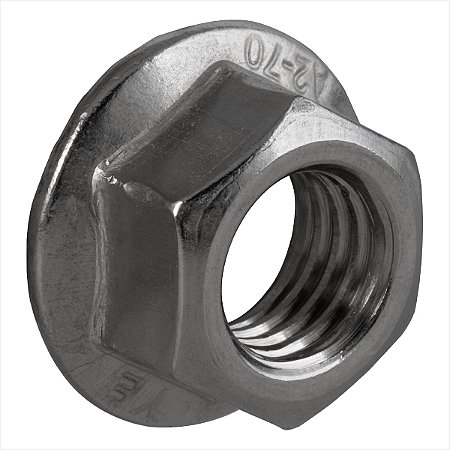 Porca sextavada flangeada M12 x 1,75 mm para haste para painel solar 100 peças - Vonder
