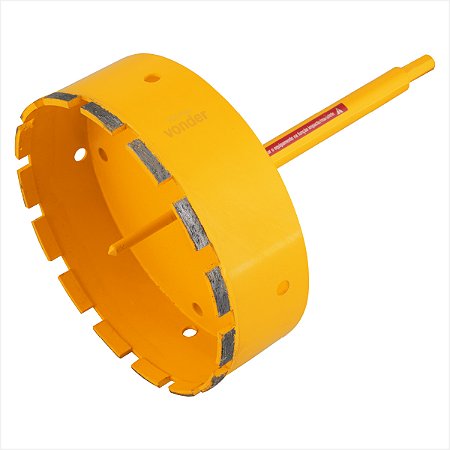Serra copo diamantada 165 mm com haste - Vonder